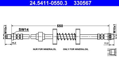 Brake Hose ATE 24.5411-0550.3
