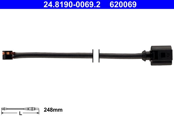 ATE 24.8190-0069.2 Warning Contact, brake pad wear