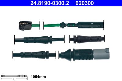 Warning Contact, brake pad wear ATE 24.8190-0300.2