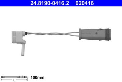 Warning Contact, brake pad wear ATE 24.8190-0416.2