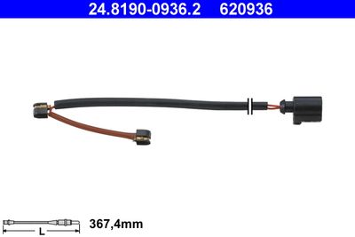 Warning Contact, brake pad wear ATE 24.8190-0936.2