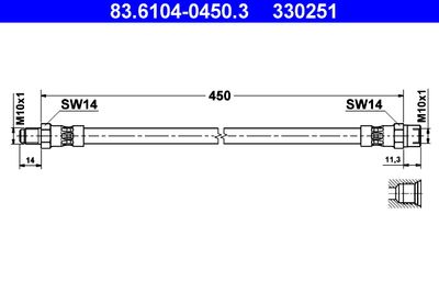 Brake Hose ATE 83.6104-0450.3