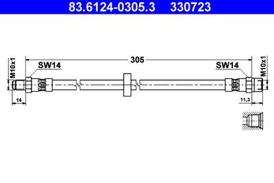 Brake Hose ATE 83.6124-0305.3