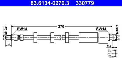 Brake Hose ATE 83.6134-0270.3
