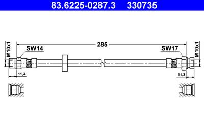 Brake Hose ATE 83.6225-0287.3