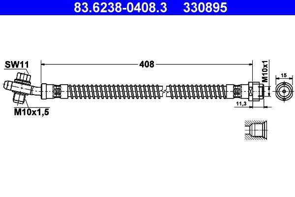 ATE 83.6238-0408.3 Brake Hose