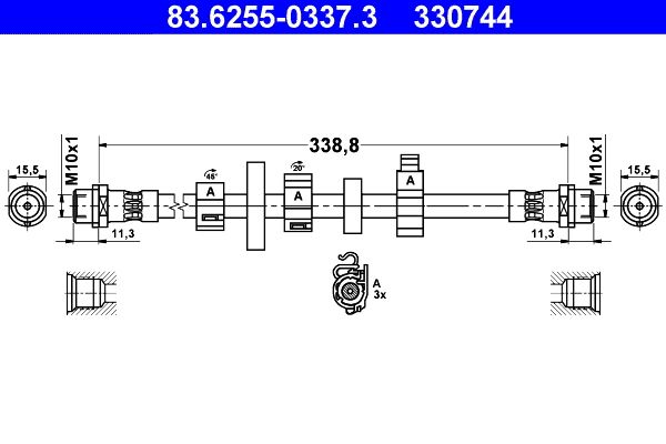 ATE 83.6255-0337.3 Brake Hose