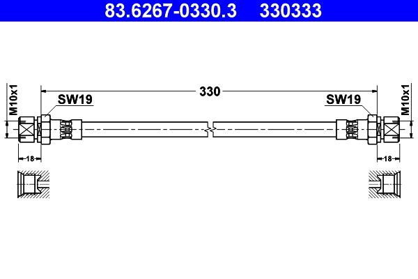 ATE 83.6267-0330.3 Brake Hose