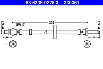 Brake Hose ATE 83.6339-0228.3