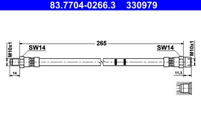 Brake Hose ATE 83.7704-0266.3