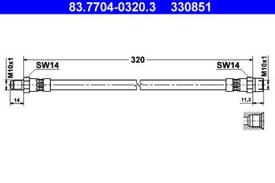 Brake Hose ATE 83.7704-0320.3