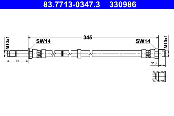 ATE 83.7713-0347.3 Brake Hose