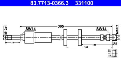 Brake Hose ATE 83.7713-0366.3