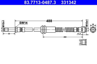 Brake Hose ATE 83.7713-0487.3