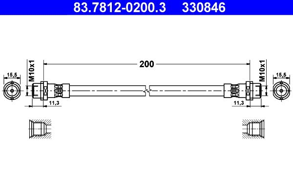 ATE 83.7812-0200.3 Brake Hose