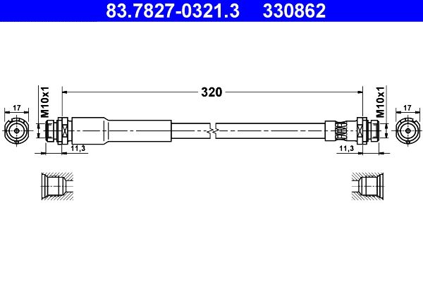 ATE 83.7827-0321.3 Brake Hose