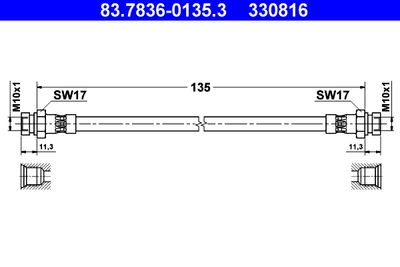 Brake Hose ATE 83.7836-0135.3