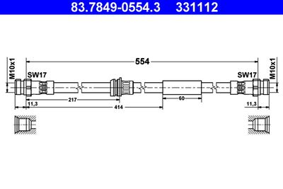 Brake Hose ATE 83.7849-0554.3