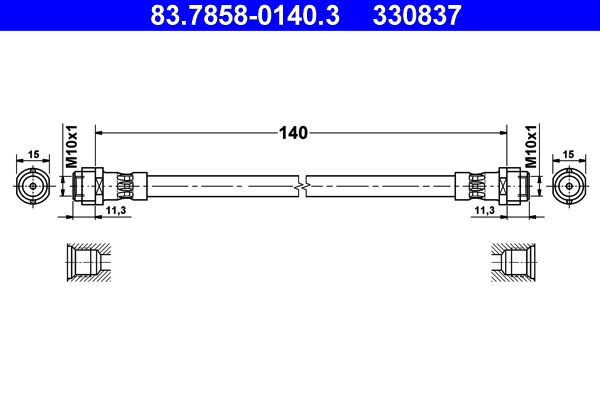 ATE 83.7858-0140.3 Brake Hose