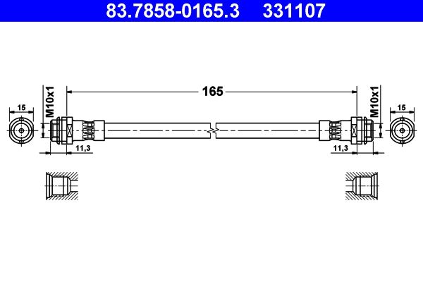 ATE 83.7858-0165.3 Brake Hose