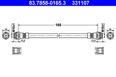 Brake Hose ATE 83.7858-0165.3