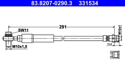 Brake Hose ATE 83.8207-0290.3