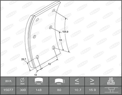 Brake Lining Kit, drum brake BERAL KBL15077.0-1541