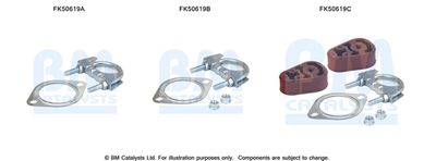 Mounting Kit, exhaust pipe BM Catalysts FK50619