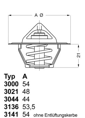 Thermostat, coolant BorgWarner (Wahler) 3044.80