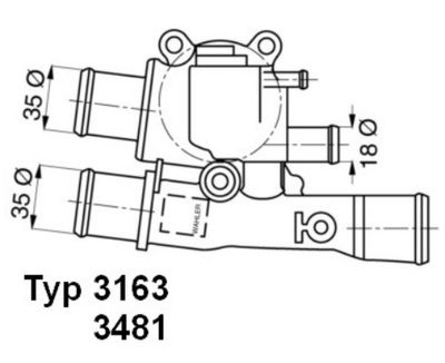 Thermostat, coolant BorgWarner (Wahler) 3481.88D