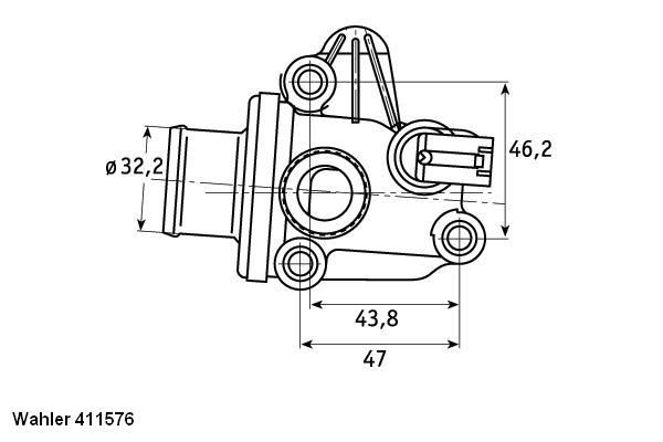 BorgWarner (Wahler) 411576.87D Thermostat, coolant
