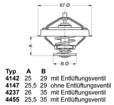 Thermostat, coolant BorgWarner (Wahler) 4237.88D
