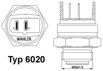 Temperature Switch, radiator fan BorgWarner (Wahler) 6020.92D