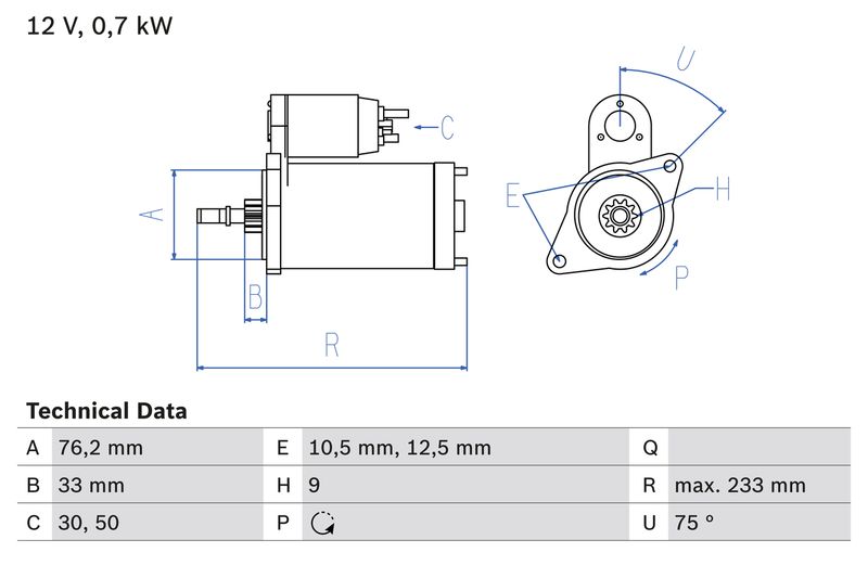 BOSCH 0 986 010 530 Starter