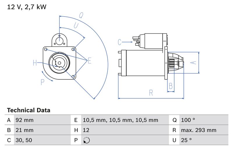 BOSCH 0 986 010 950 Starter