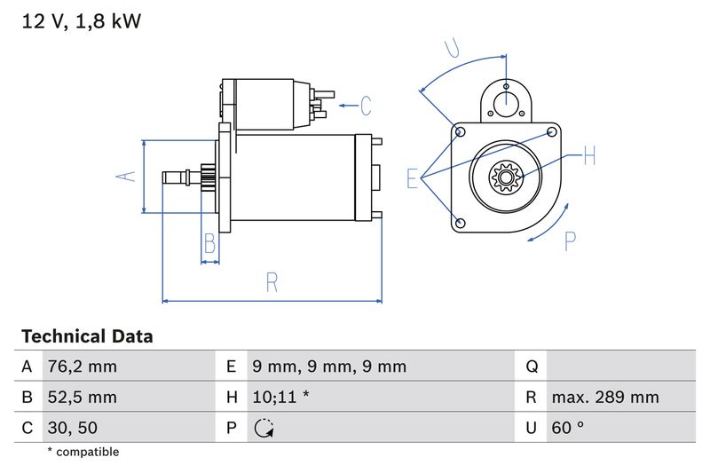 BOSCH 0 986 016 190 Starter