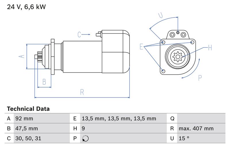 BOSCH 0 986 016 520 Starter