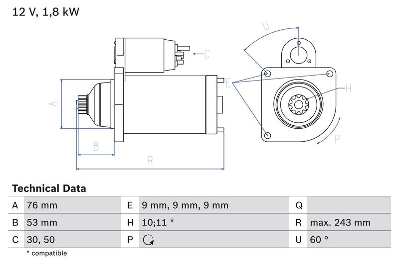 BOSCH 0 986 016 990 Starter