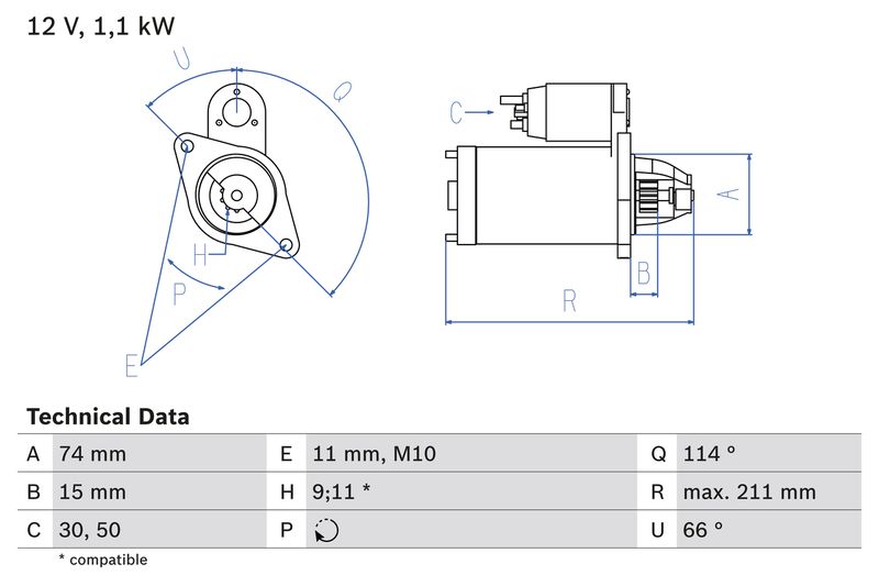 BOSCH 0 986 018 480 Starter