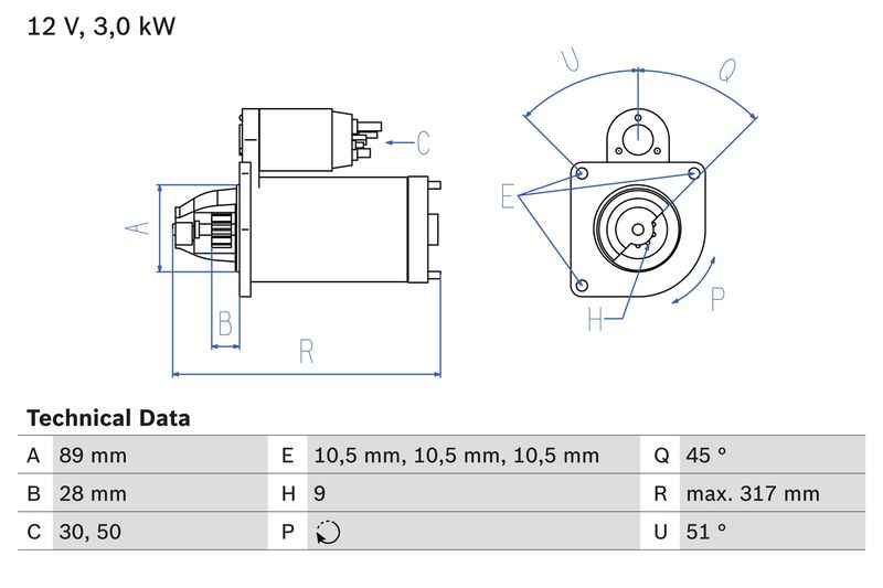 BOSCH 0 986 019 020 Starter