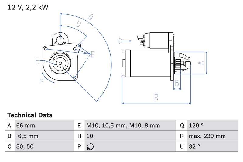 BOSCH 0 986 020 141 Starter