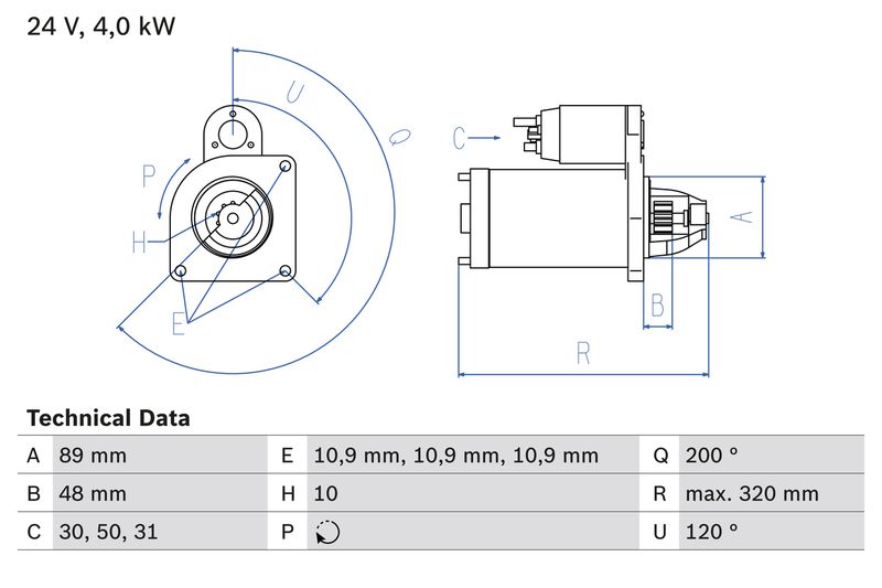 BOSCH 0 986 020 170 Starter