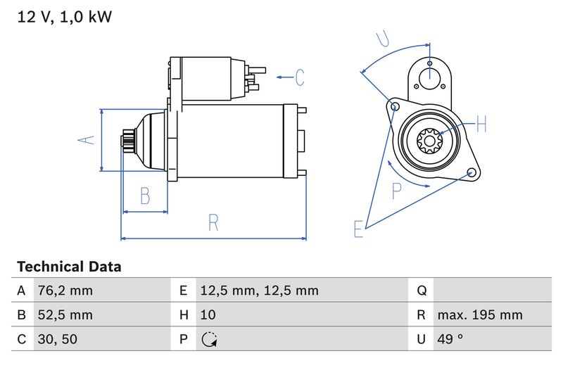 BOSCH 0 986 020 220 Starter