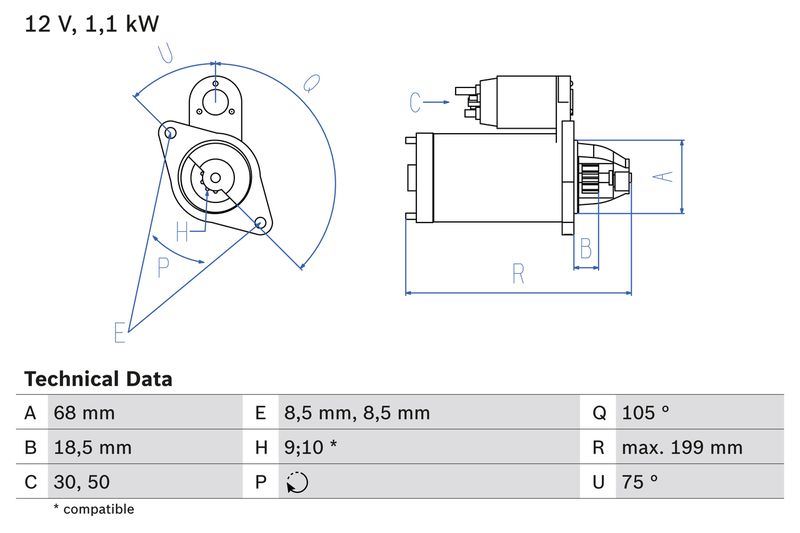 BOSCH 0 986 020 870 Starter