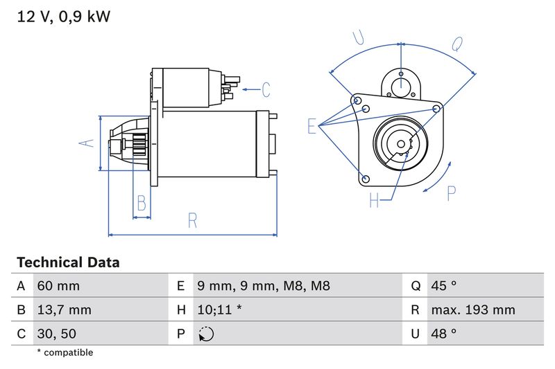BOSCH 0 986 021 970 Starter