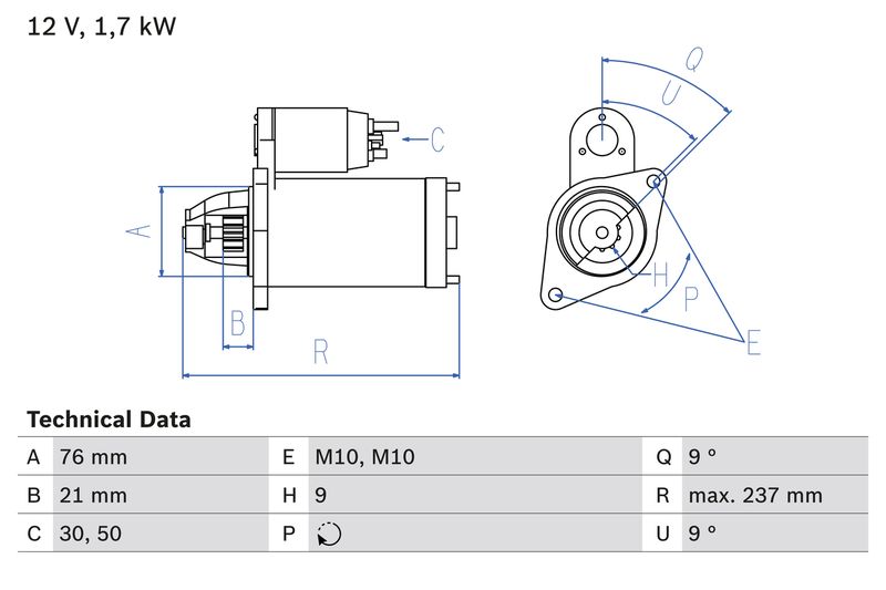 BOSCH 0 986 021 980 Starter