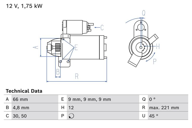BOSCH 0 986 025 510 Starter