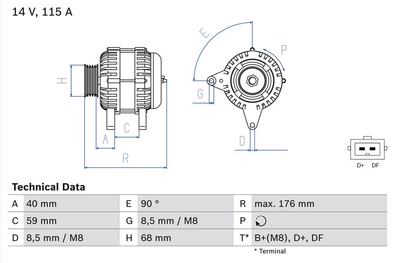 BOSCH 0 986 040 270 Alternator