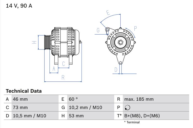 BOSCH 0 986 040 380 Alternator