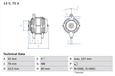 Alternator BOSCH 0 986 040 850